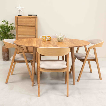 Roble.Store Ronde uitschuifbare eettafel in massief eikenhout 