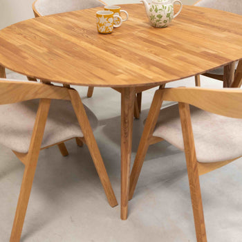 Roble.Store Ronde uitschuifbare eettafel in massief eikenhout 
