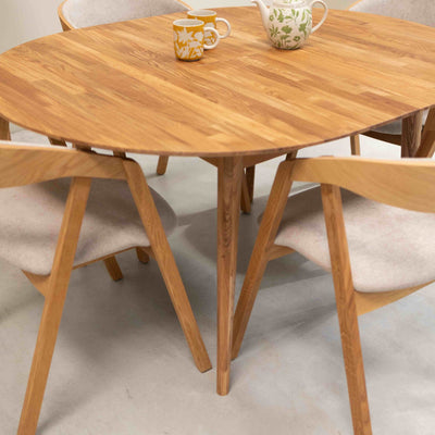 Roble.Store Ronde uitschuifbare eettafel in massief eikenhout 
