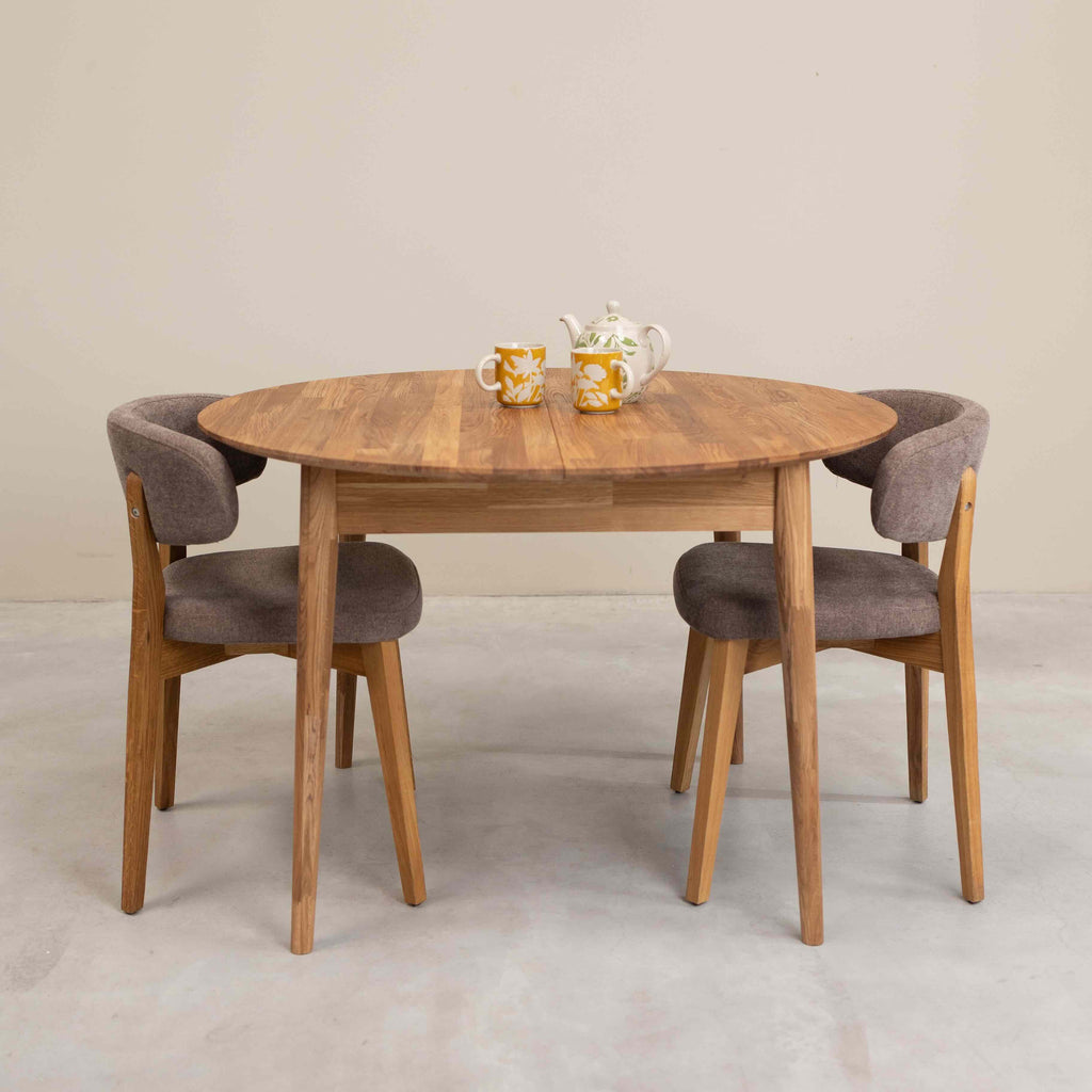 Roble.Store Ronde uitschuifbare eettafel in massief eikenhout 