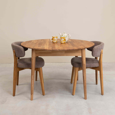 Roble.Store Ronde uitschuifbare eettafel in massief eikenhout 