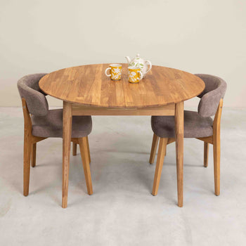 Roble.Store Ronde uitschuifbare eettafel in massief eikenhout 
