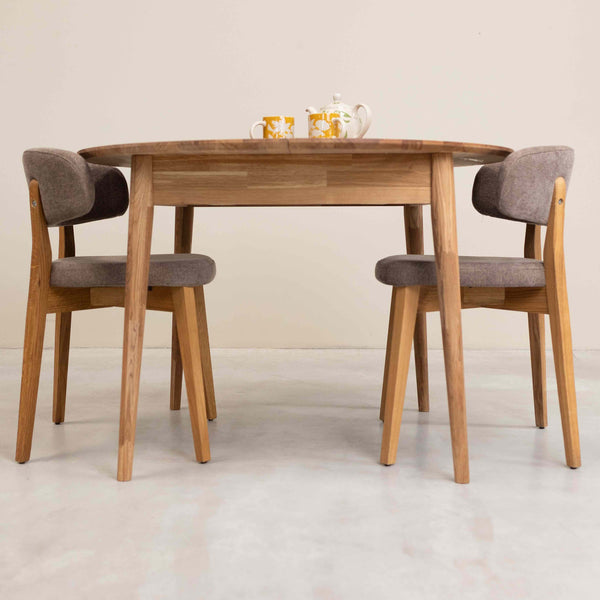 Roble.Store Ronde uitschuifbare eettafel in massief eikenhout 