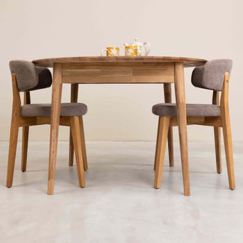 Roble.Store Ronde uitschuifbare eettafel in massief eikenhout 