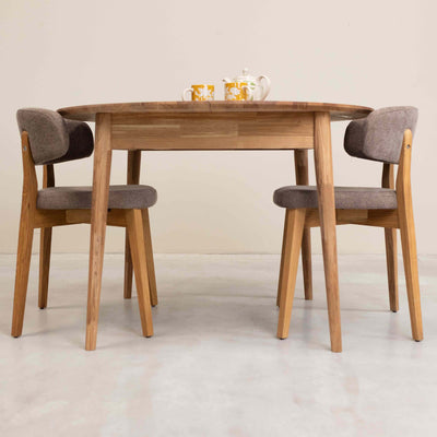 Roble.Store Ronde uitschuifbare eettafel in massief eikenhout 