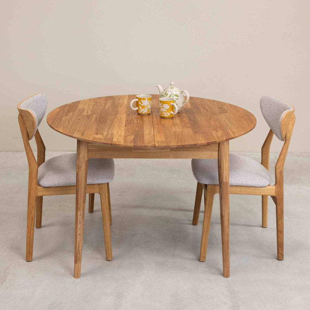 Roble.Store Ronde uitschuifbare eettafel in massief eikenhout 