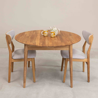 Roble.Store Ronde uitschuifbare eettafel in massief eikenhout 