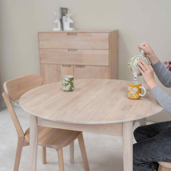 NordicStory Ronde uitschuifbare eettafel in massief eiken Escandi 3 Roble.Store