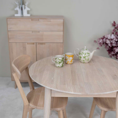 NordicStory Ronde uitschuifbare eettafel in massief eiken Escandi 3 Roble.Store