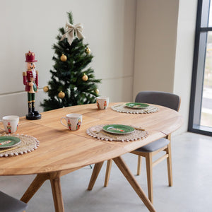 NordicStory Uitschuifbare eettafel in massief eiken Carmen