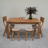 NordicStory Set van 2 of 4 massief houten eetkrukken Diana, bekleding