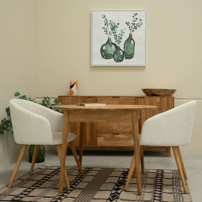 Veskor Massief eiken fauteuil Ana, bekleed in wit Roble.Store