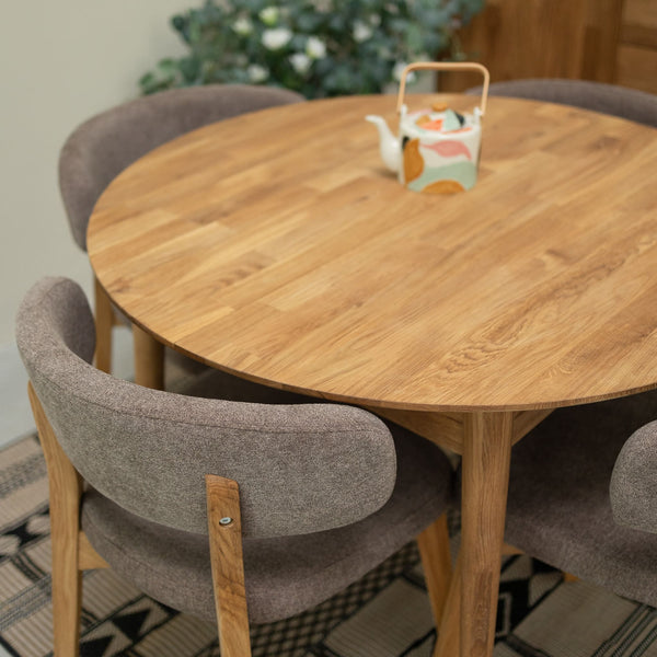 NordicStory Ronde uitschuifbare eettafel in massief eiken Escandi 3 Roble.Store