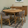 Ronde uitschuifbare eettafel in massief eiken Escandi 6, 93-123 x 93 x 75 cm | NordicStory