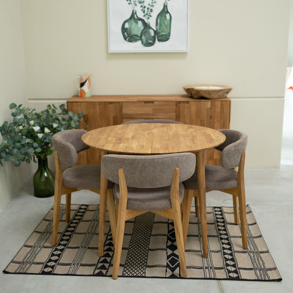 NordicStory Ronde uitschuifbare eettafel in massief eiken Escandi 3 Roble.Store