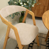 VESKOR Set van 2 of 4 massief eiken eetkamerstoelen Knut, bekleding Beige/Antraciet Grijs Eiken.Winkel