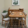 Veskor Set van 2 of 4 Maxwell massief eiken eetkamerstoelen, bekleed in eikengrijs.Winkel