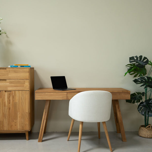 NordicStory Einstein I massief eiken bureau 140 x 55 x 76 cm.