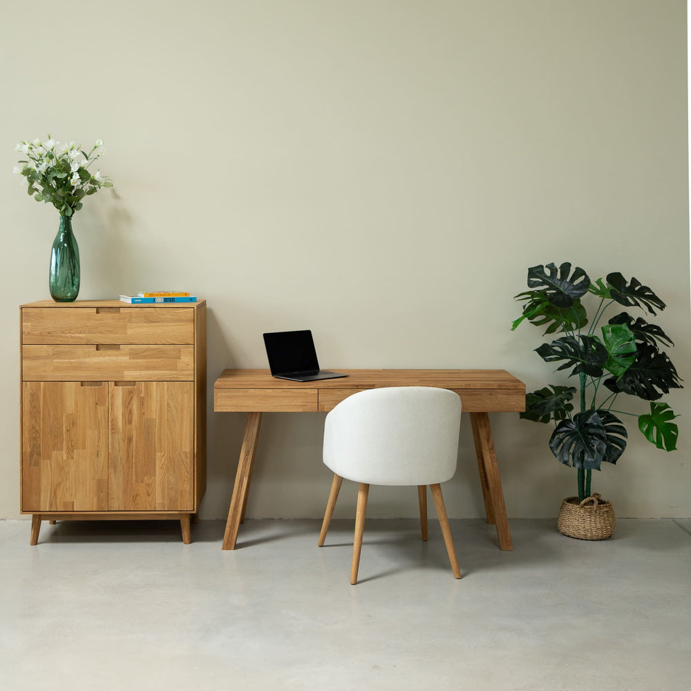 NordicStory Einstein I massief eiken bureau 140 x 55 x 76 cm.