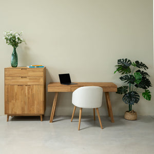 NordicStory Einstein I massief eiken bureau 140 x 55 x 76 cm.