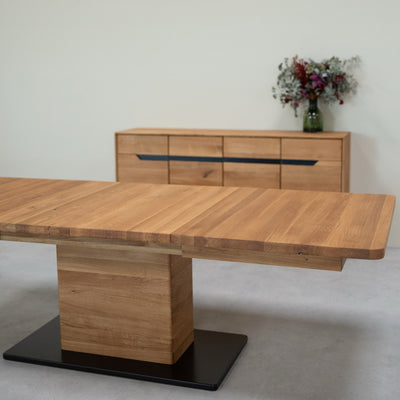 NordicStory Uitschuifbare eettafel in massief eiken Bremen, 160-250 x 90 x 75 cm.