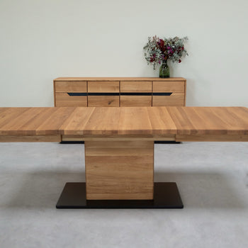 NordicStory Uitschuifbare eettafel in massief eiken Bremen, 160-250 x 90 x 75 cm.
