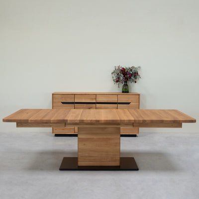 NordicStory Uitschuifbare eettafel in massief eiken Bremen, 160-250 x 90 x 75 cm.