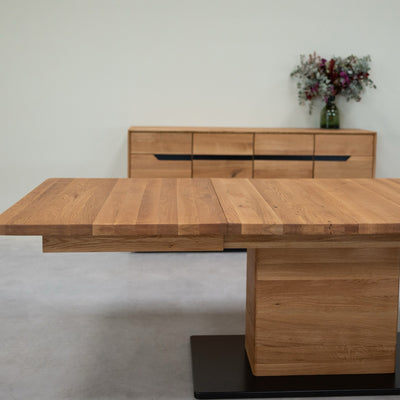 NordicStory Uitschuifbare eettafel in massief eiken Bremen, 160-250 x 90 x 75 cm.