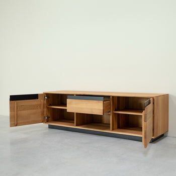 NordicStory TV-meubel in massief eiken Bremen, 160 x 42 x 50 cm.