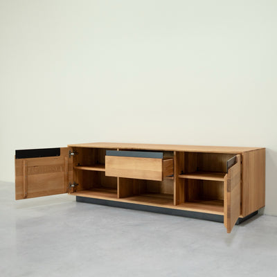 NordicStory TV-meubel in massief eiken Bremen, 160 x 42 x 50 cm.