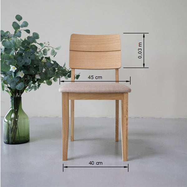 NordicStory Set gestoffeerde massief eiken eetkamerstoelen uit de Mauritz collectie Meubels in Scandinavisch grijze kleur met een modern ontwerp Eiken.