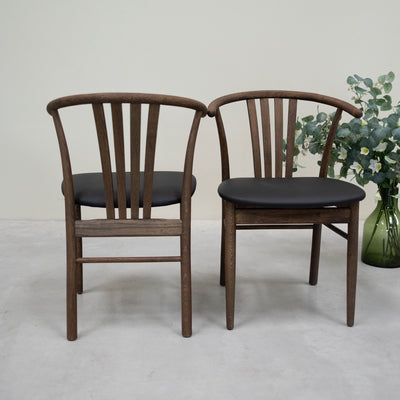 VESKOR Set van 2 of 4 massief eiken eetkamerstoelen Dagmar