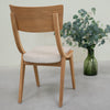 VESKOR Set van 2 of 4 massief eiken Lucas eetkamerstoelen, bekleding grijs of beige