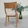 VESKOR Set van 2 of 4 massief eiken Lucas eetkamerstoelen, bekleding grijs of beige