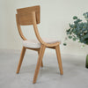 VESKOR Set van 2 of 4 massief eiken Lucas eetkamerstoelen, bekleding grijs of beige