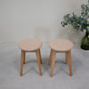 NordicStory Set van 2 of 4 massief houten eetkrukken Diana, bekleding