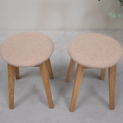 NordicStory Set van 2 of 4 massief houten eetkrukken Diana, bekleding