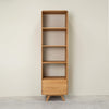 Eiken.Store eiken massief houten vitrinekast