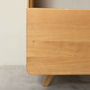 Eiken.Store eiken massief houten vitrinekast