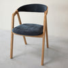 VESKOR Set van 2 of 4 massief eiken eetkamerstoelen Knut, bekleding Beige/Antracietgrijs
