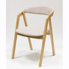 VESKOR Set van 2 of 4 massief eiken eetkamerstoelen Knut, bekleding Beige/Antraciet Grijs Eiken.Winkel