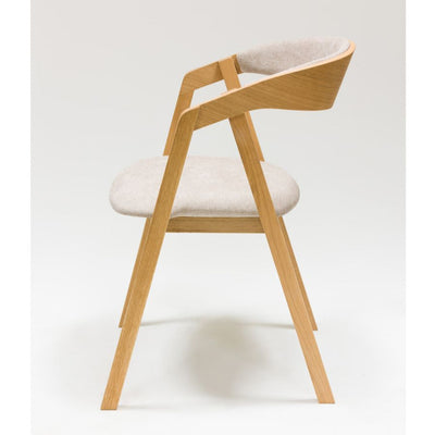 VESKOR Set van 2 of 4 massief eiken eetkamerstoelen Knut, bekleding Beige/Antraciet Grijs Eiken.Winkel