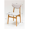 Veskor Set van 2 of 4 Maxwell massief eiken eetkamerstoelen, bekleed in eikengrijs.Winkel