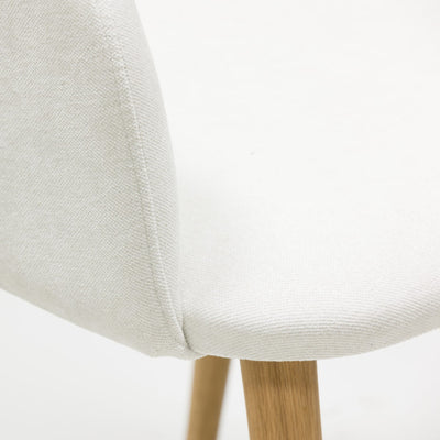 Veskor Massief eiken fauteuil Ana, bekleed in wit Roble.Store