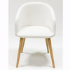 Veskor Massief eiken fauteuil Ana, bekleed in wit Roble.Store