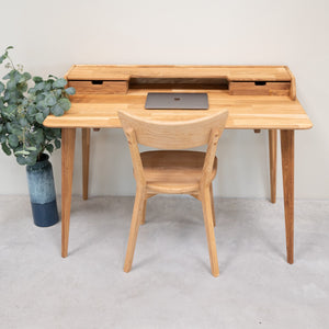 Ana massief eikenhouten schrijftafel, 120 x 65 x 84,5 cm, NordicStory