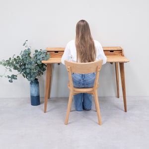 Ana massief eikenhouten schrijftafel, 120 x 65 x 84,5 cm, NordicStory