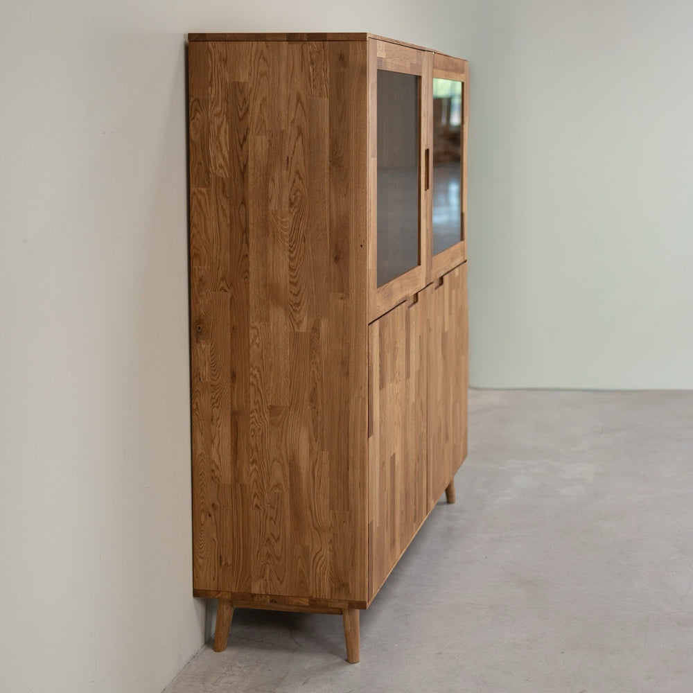 Vitrinekast van massief eikenhout Escandi 3 | NordicStory