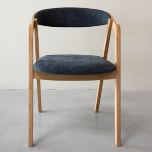 VESKOR Set van 2 of 4 massief eiken eetkamerstoelen Knut, bekleding Beige/Antracietgrijs