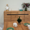 NordicStory Bremen eiken massief houten dressoir, 180 x 42 x 90 cm.